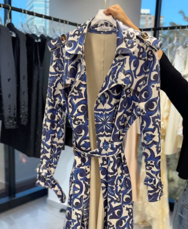 Flores Azul (Gabardina)